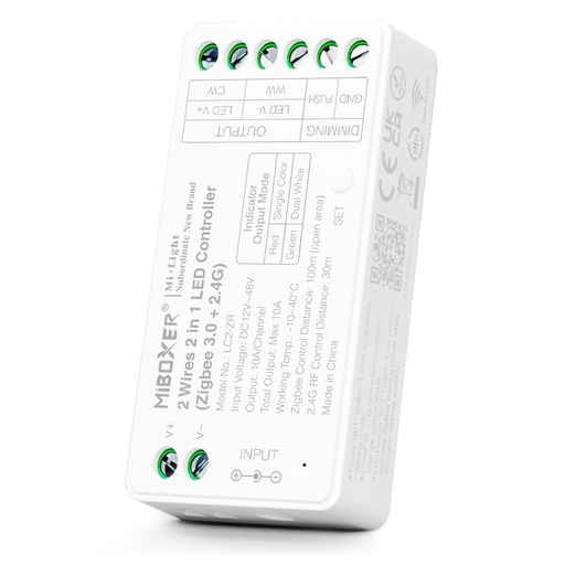 [184085] Mi-Light LC2-ZR 2 Wires 2 in 1 LED Controller (Zigbee 3.0+ 2.4G)