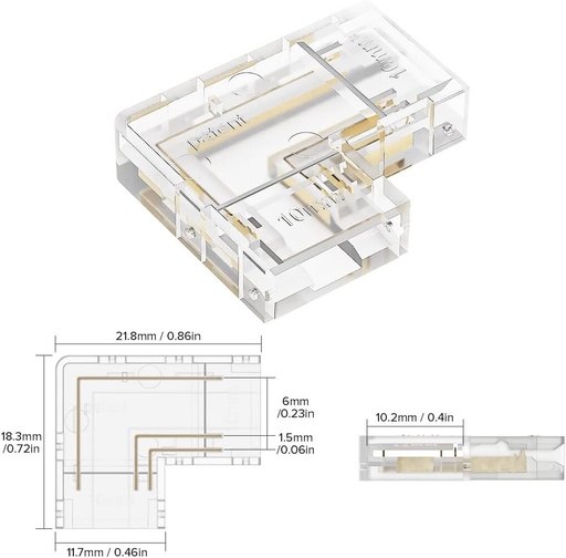 [032332] 90° vinkel CCT COB 3pin 10mm
