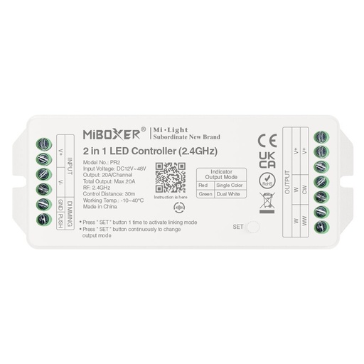 [185495] Mi-Light PR2 2 in 1 LED Controller Max 20A (2.4GHz + PUSH)