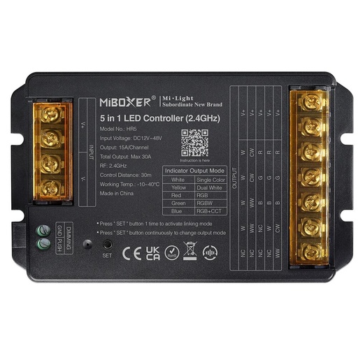 [185303] Mi-Light HR5 5 in 1 LED Controller Max 30A (2.4GHz + Push + DMX512)