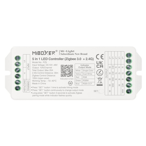[185570] Mi-Light PZ5 5 in 1 LED ohjain Max 20A (Zigbee 3.0 + 2.4G + Push + DMX512)