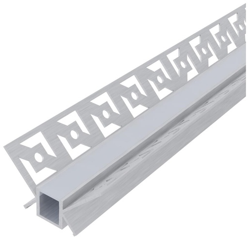 [955148] Alu Profile for Plasterboard inner corner with milk diffuser 1m