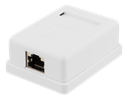 DELTACO screened wall socket, surface-mounted FTP 1xRJ45, Cat6, white.